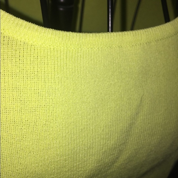 Coldwater Creek size small bright yellow green 3/4 length sleeve stretch tie - Picture 3 of 7